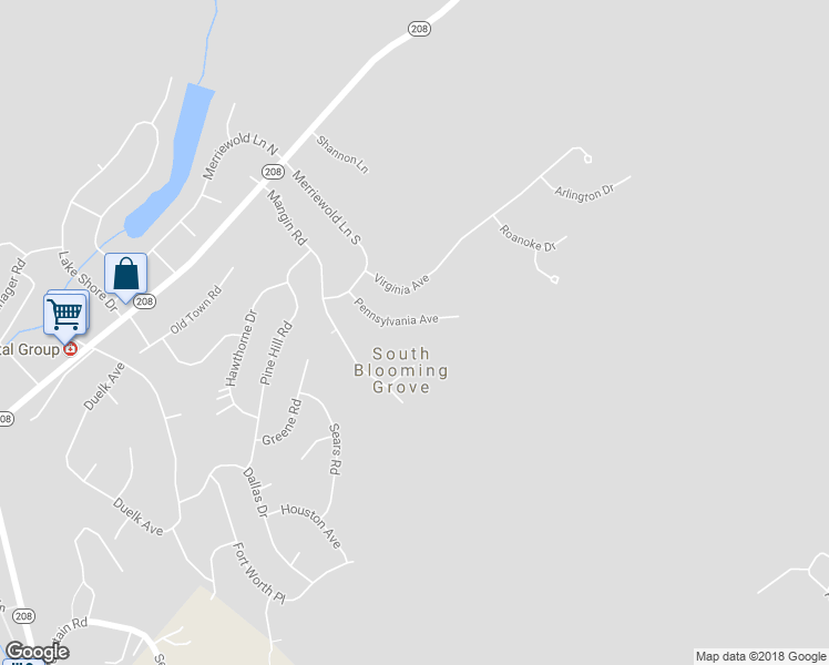 map of restaurants, bars, coffee shops, grocery stores, and more near 16 Pennsylvania Avenue in Monroe