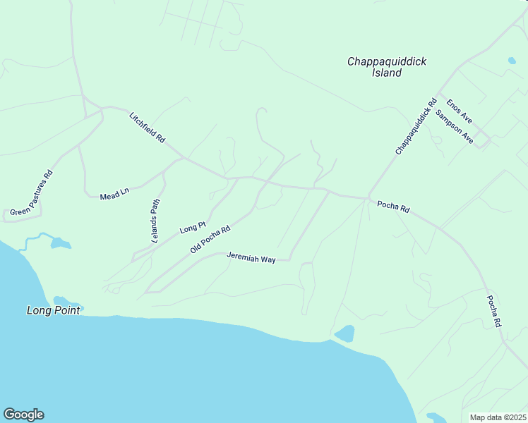 map of restaurants, bars, coffee shops, grocery stores, and more near 3 Old Pocha Road in Edgartown