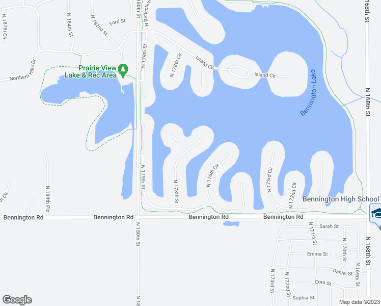 map of restaurants, bars, coffee shops, grocery stores, and more near 12101 North 177th Circle in Bennington