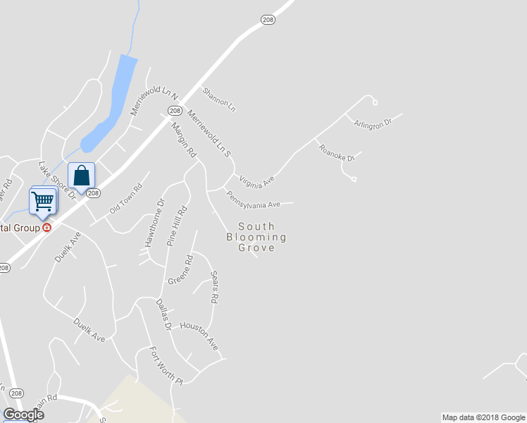 map of restaurants, bars, coffee shops, grocery stores, and more near 16 Pennsylvania Avenue in Monroe