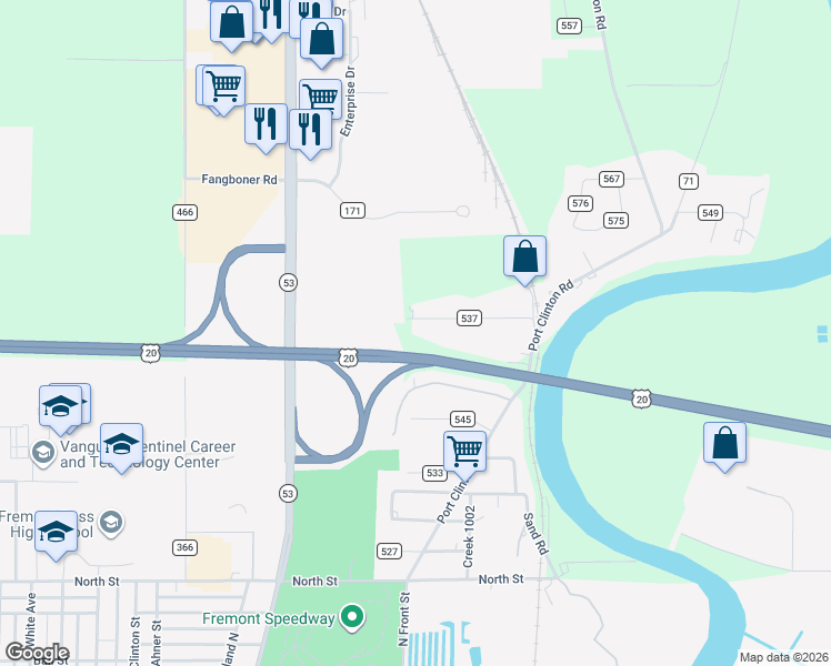 map of restaurants, bars, coffee shops, grocery stores, and more near 631 Elizabeth Street in Fremont