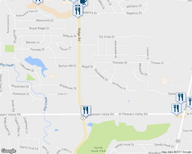 map of restaurants, bars, coffee shops, grocery stores, and more near 6809 Lido Court in Parma