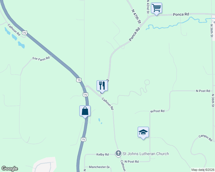 map of restaurants, bars, coffee shops, grocery stores, and more near 12011 Ponca Road in Omaha