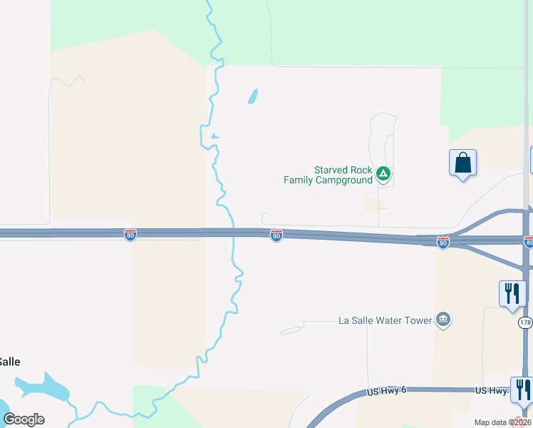 map of restaurants, bars, coffee shops, grocery stores, and more near 700 North 3029th Road in North Utica