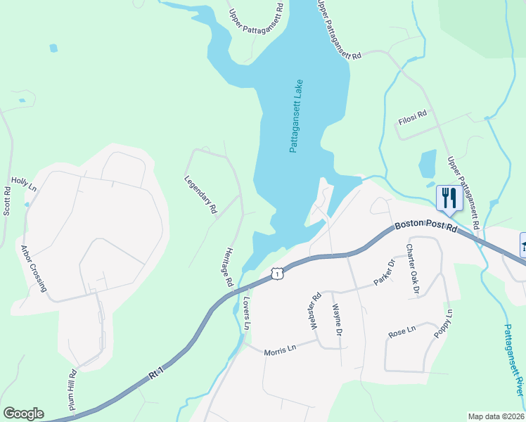 map of restaurants, bars, coffee shops, grocery stores, and more near 1 Colonial Drive in East Lyme