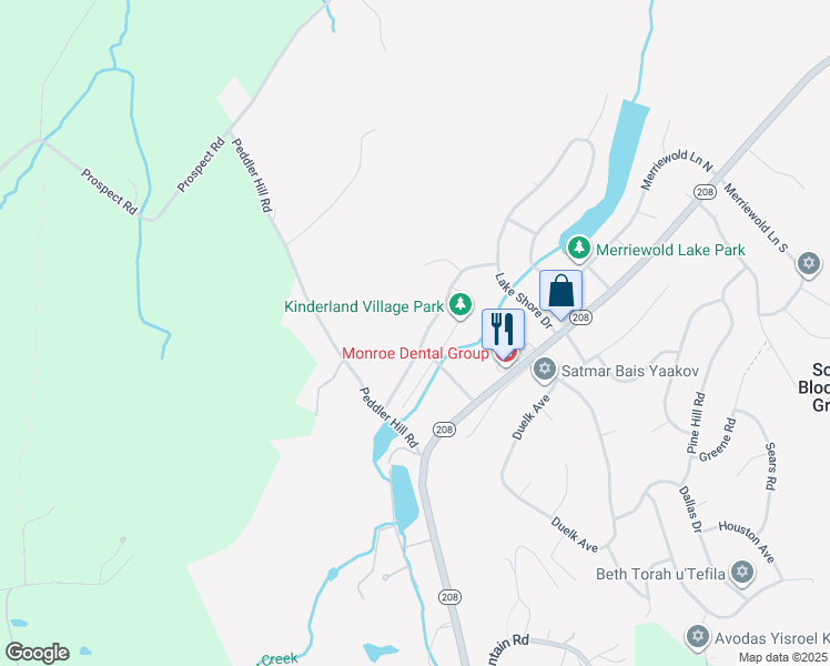 map of restaurants, bars, coffee shops, grocery stores, and more near 34 Tanager Road in Monroe