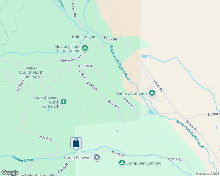 map of restaurants, bars, coffee shops, grocery stores, and more near 2127 E 5950 N in Eden