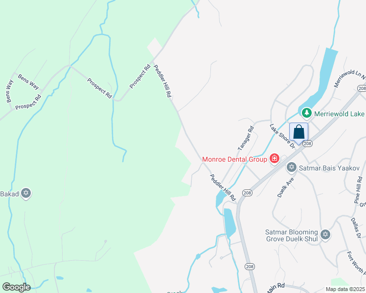map of restaurants, bars, coffee shops, grocery stores, and more near 51 Peddler Hill Road in Monroe