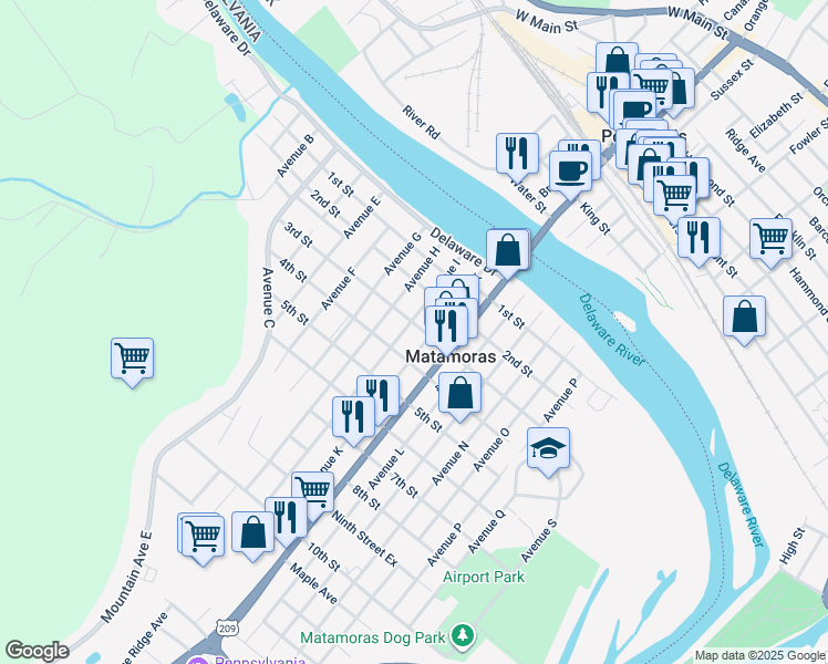 map of restaurants, bars, coffee shops, grocery stores, and more near in 