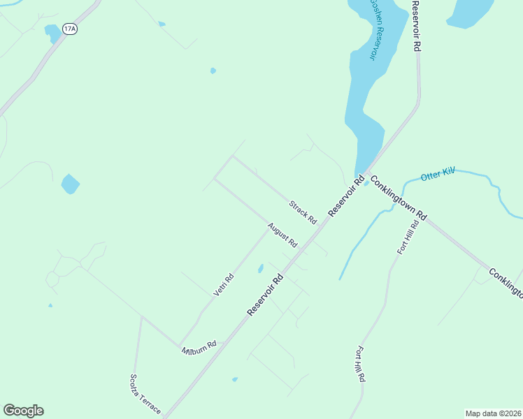 map of restaurants, bars, coffee shops, grocery stores, and more near 10 August Road in Goshen