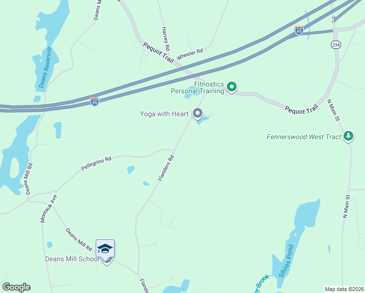map of restaurants, bars, coffee shops, grocery stores, and more near 357 Al Harvey Road in Stonington
