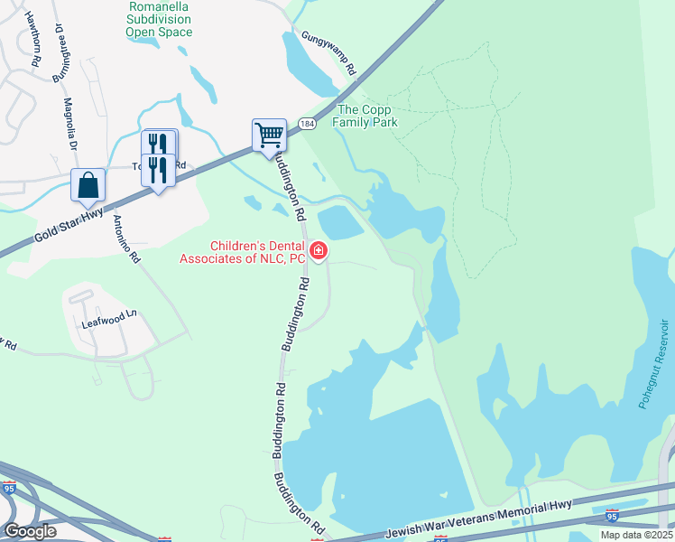 map of restaurants, bars, coffee shops, grocery stores, and more near 924 Old Buddington Road in Groton