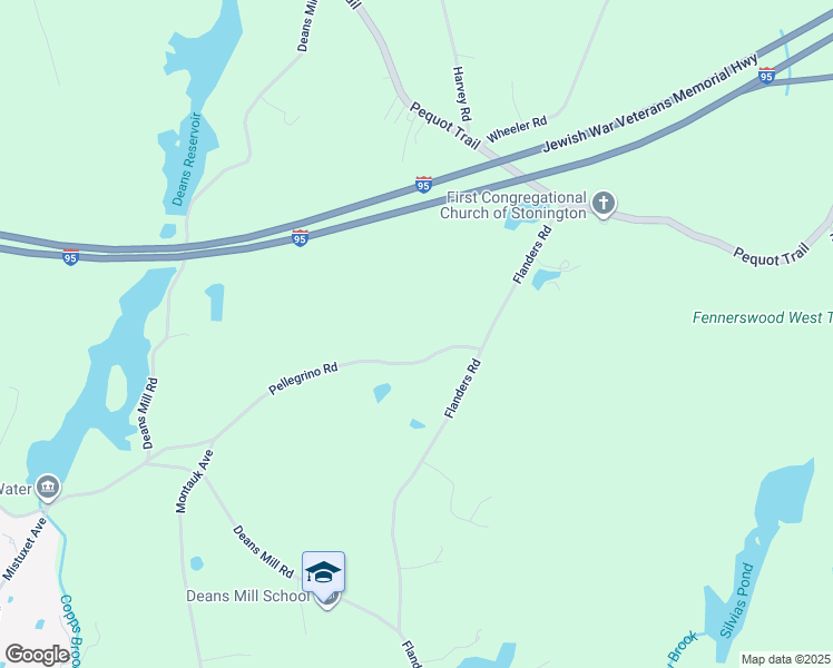 map of restaurants, bars, coffee shops, grocery stores, and more near 36 Pellegrino Road in Stonington