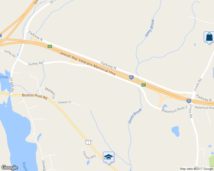 map of restaurants, bars, coffee shops, grocery stores, and more near 230 Waterford Parkway South in Waterford