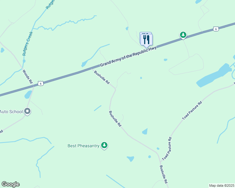 map of restaurants, bars, coffee shops, grocery stores, and more near 220 Bushville Road in Port Jervis
