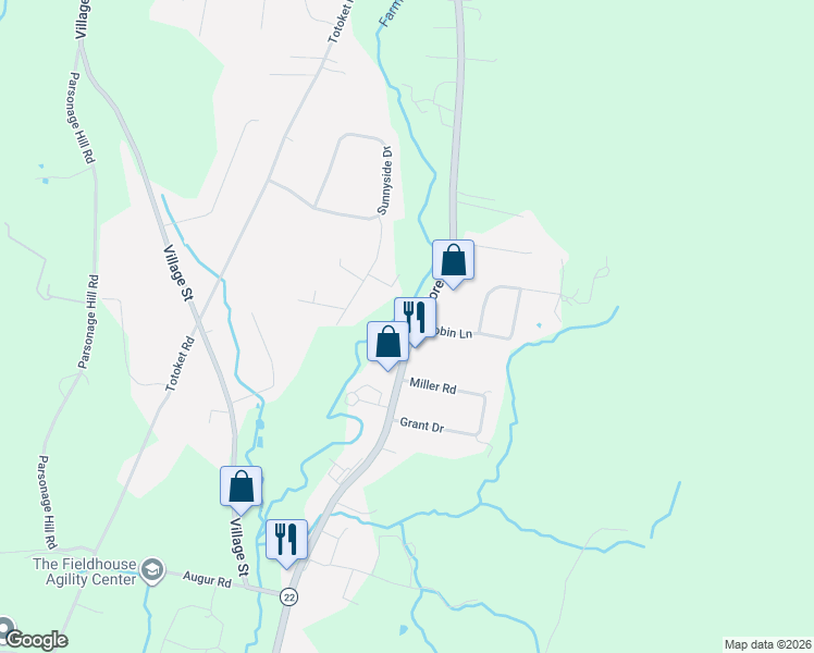 map of restaurants, bars, coffee shops, grocery stores, and more near 538 Forest Road in Northford
