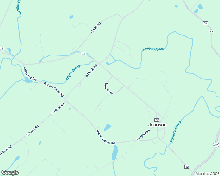 map of restaurants, bars, coffee shops, grocery stores, and more near 15 Sunrise Drive in Johnson