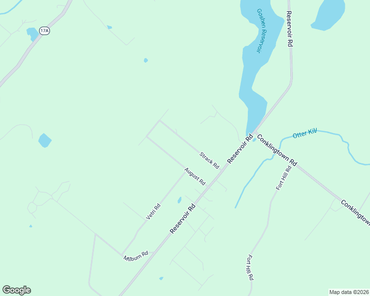 map of restaurants, bars, coffee shops, grocery stores, and more near 10 August Road in Goshen