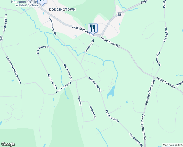 map of restaurants, bars, coffee shops, grocery stores, and more near 41 Flat Swamp Road in Newtown