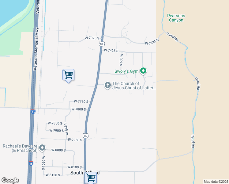 map of restaurants, bars, coffee shops, grocery stores, and more near 7634 620 West in Willard