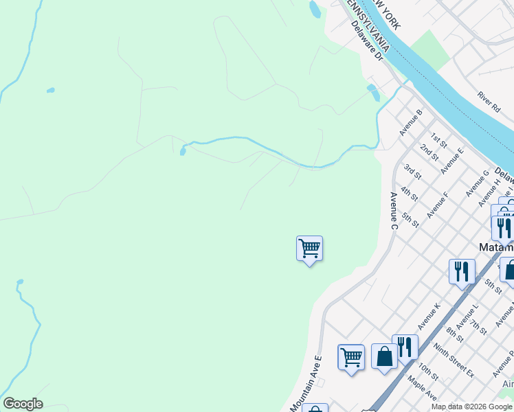 map of restaurants, bars, coffee shops, grocery stores, and more near 118 Henchel Road in Matamoras