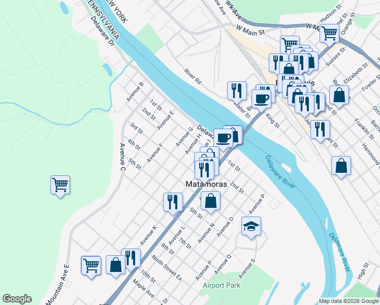 map of restaurants, bars, coffee shops, grocery stores, and more near in 