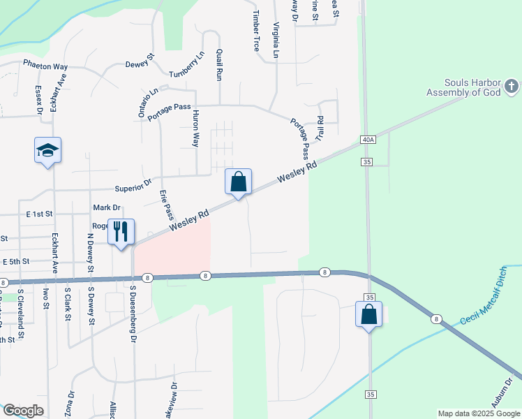 map of restaurants, bars, coffee shops, grocery stores, and more near 406 Smith Drive in Auburn