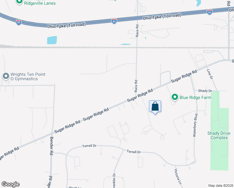 map of restaurants, bars, coffee shops, grocery stores, and more near 37988 Sugar Ridge Road in North Ridgeville