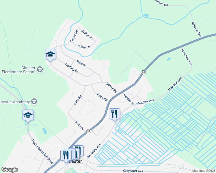 map of restaurants, bars, coffee shops, grocery stores, and more near 14 Surrey Road in Chester