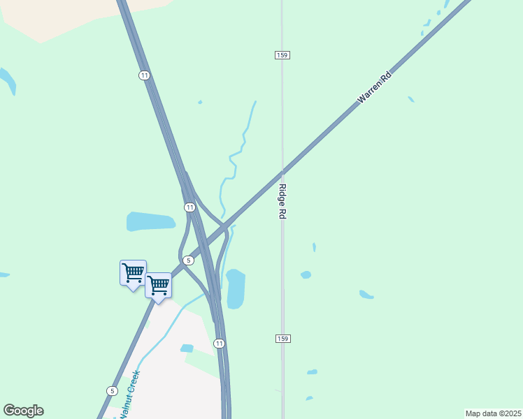 map of restaurants, bars, coffee shops, grocery stores, and more near 5580 Warren Road in Cortland