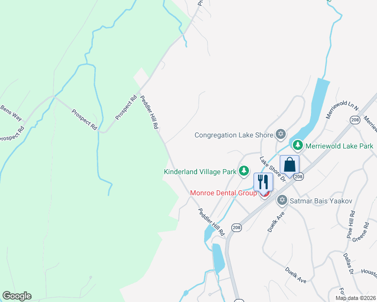 map of restaurants, bars, coffee shops, grocery stores, and more near 11 Peddler Hill Road in Monroe