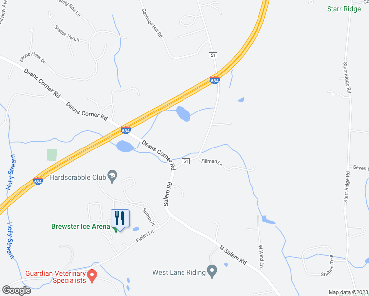 map of restaurants, bars, coffee shops, grocery stores, and more near 353 Turk Hill Road in Brewster