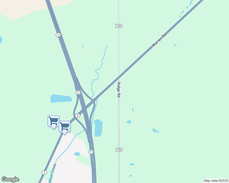 map of restaurants, bars, coffee shops, grocery stores, and more near 5580 Warren Road in Cortland
