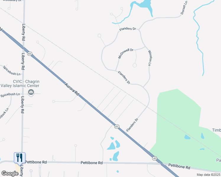 map of restaurants, bars, coffee shops, grocery stores, and more near 6878 Highland Drive in Solon