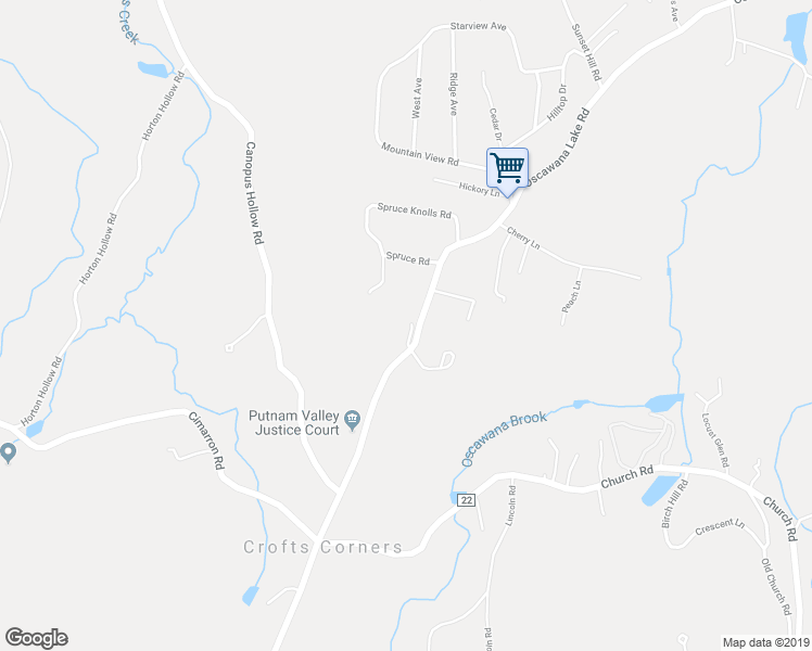 map of restaurants, bars, coffee shops, grocery stores, and more near 299 Oscawana Lake Road in Putnam Valley