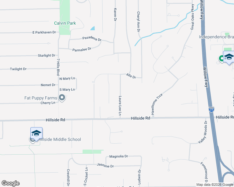 map of restaurants, bars, coffee shops, grocery stores, and more near 7148 Laura Lee Lane in Seven Hills