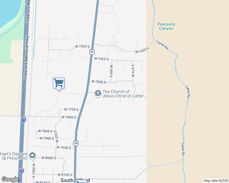 map of restaurants, bars, coffee shops, grocery stores, and more near 7604 575 West in Willard