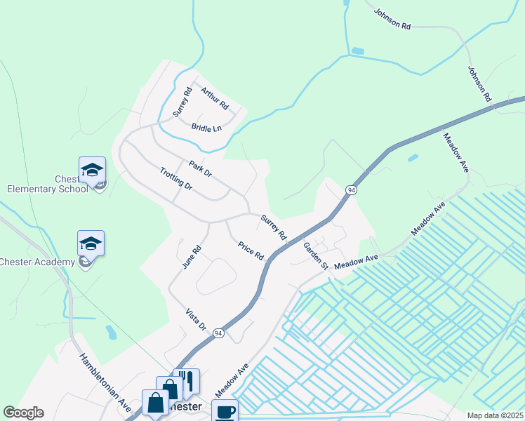 map of restaurants, bars, coffee shops, grocery stores, and more near 14 Surrey Road in Chester