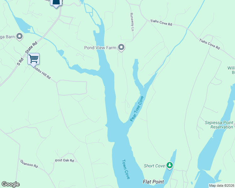 map of restaurants, bars, coffee shops, grocery stores, and more near 131 Pond View Farm Road in West Tisbury