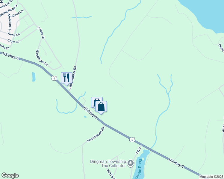 map of restaurants, bars, coffee shops, grocery stores, and more near 267 Eastwood Drive in Shohola
