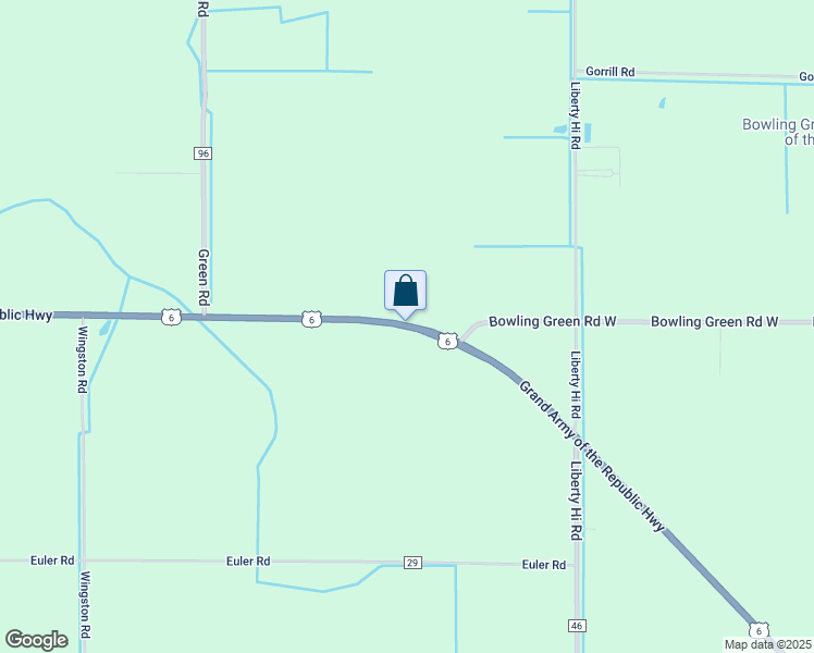 map of restaurants, bars, coffee shops, grocery stores, and more near 13871 Gar Highway in Bowling Green