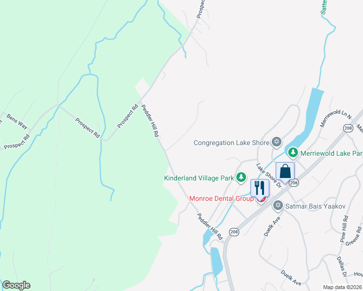 map of restaurants, bars, coffee shops, grocery stores, and more near 11 Peddler Hill Road in Monroe