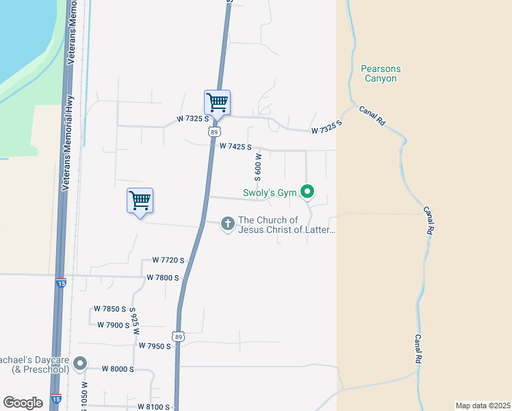 map of restaurants, bars, coffee shops, grocery stores, and more near 581 West 7550 South in Willard