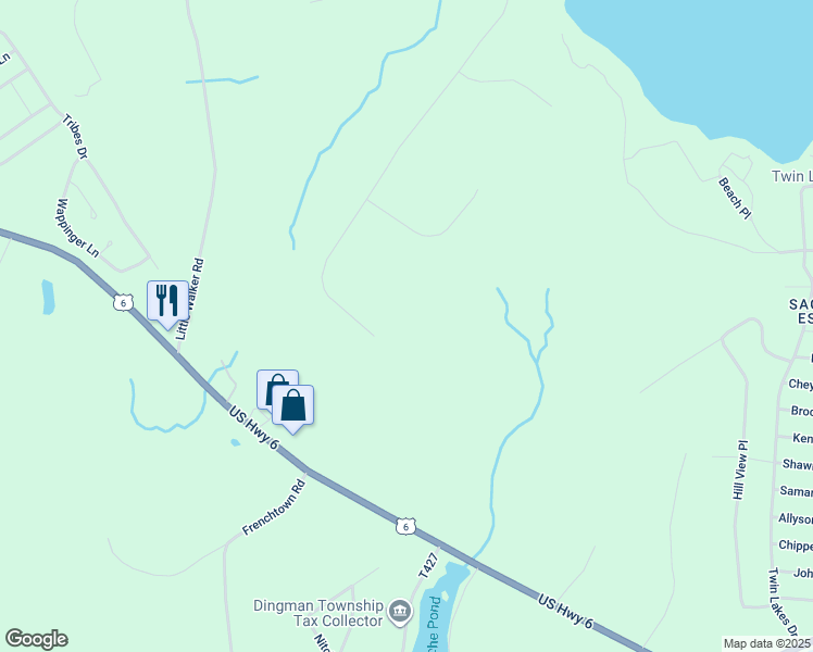 map of restaurants, bars, coffee shops, grocery stores, and more near 274 Eastwood Drive in Shohola