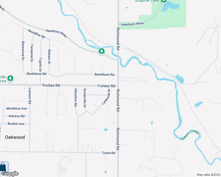 map of restaurants, bars, coffee shops, grocery stores, and more near 26429 Forbes Road in Bedford