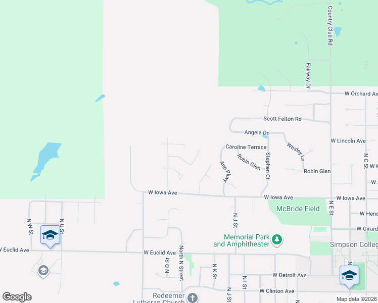 map of restaurants, bars, coffee shops, grocery stores, and more near 1506 West Kentucky Avenue in Indianola