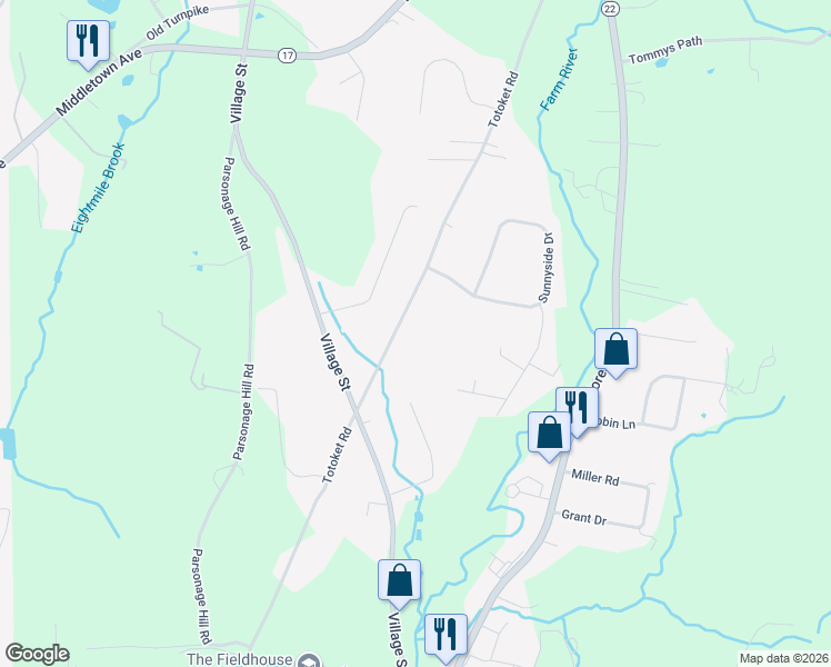 map of restaurants, bars, coffee shops, grocery stores, and more near 825 Totoket Road in Northford