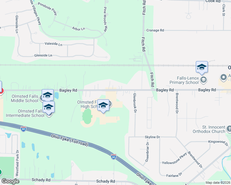 map of restaurants, bars, coffee shops, grocery stores, and more near in Cuyahoga County