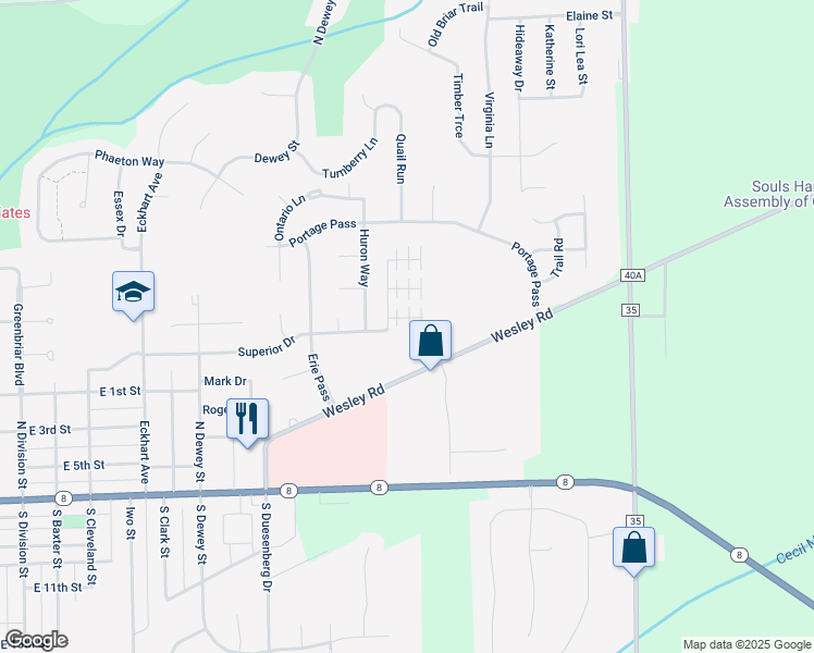 map of restaurants, bars, coffee shops, grocery stores, and more near 702 Martz Drive in Auburn