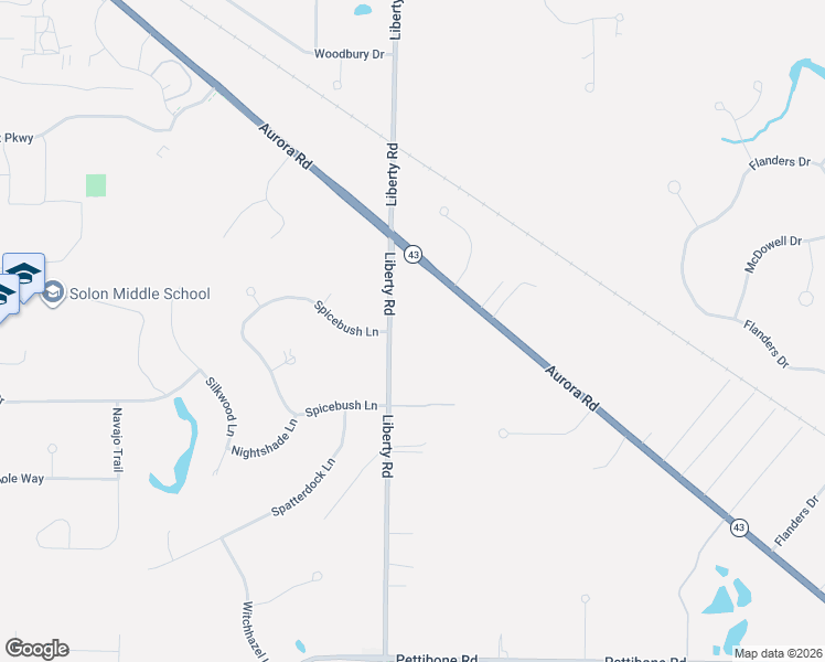 map of restaurants, bars, coffee shops, grocery stores, and more near 6835 Liberty Road in Solon